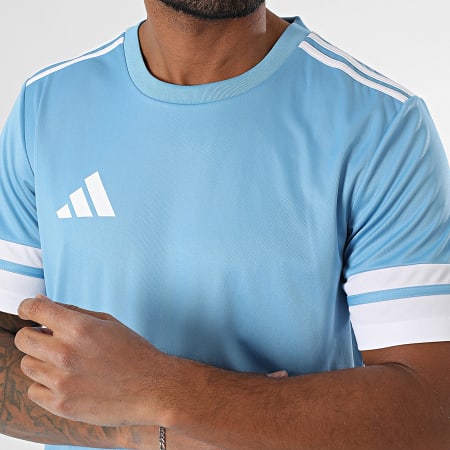 Adidas Sportswear - Ensemble Tee Shirt A Bandes Et Short Jogging JG5828 JH3407 Bleu Clair Blanc